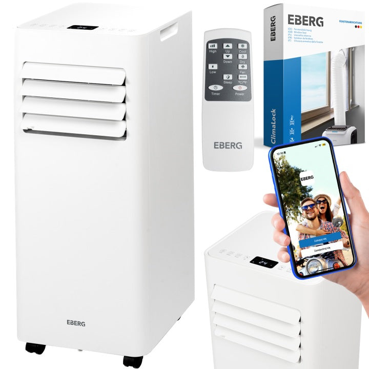 EBERG Klimatyzator przenośny EBERG SKY 2,64kW 3w1 WiFi osuszacz 24l/24h+ClimaLock(0 W'/2 640 W'/Klimatyzator przenośny EBERG SKY 2)