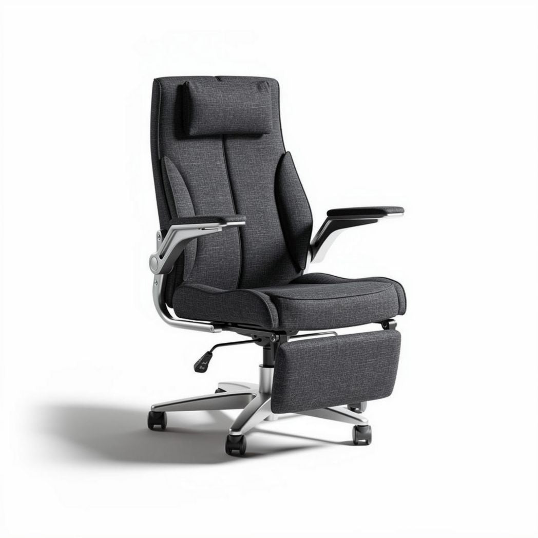 Fotel biurowy z funkcją relaksu z tkaniny - 80 x 65 x 120cm