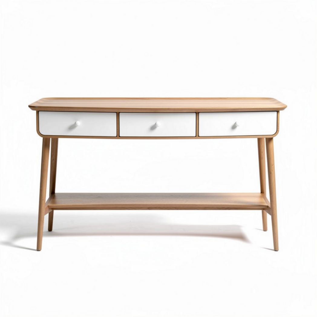 Stolik konsolowy z drewna i MDF do przedpokoju - 120 x 40 x 80cm