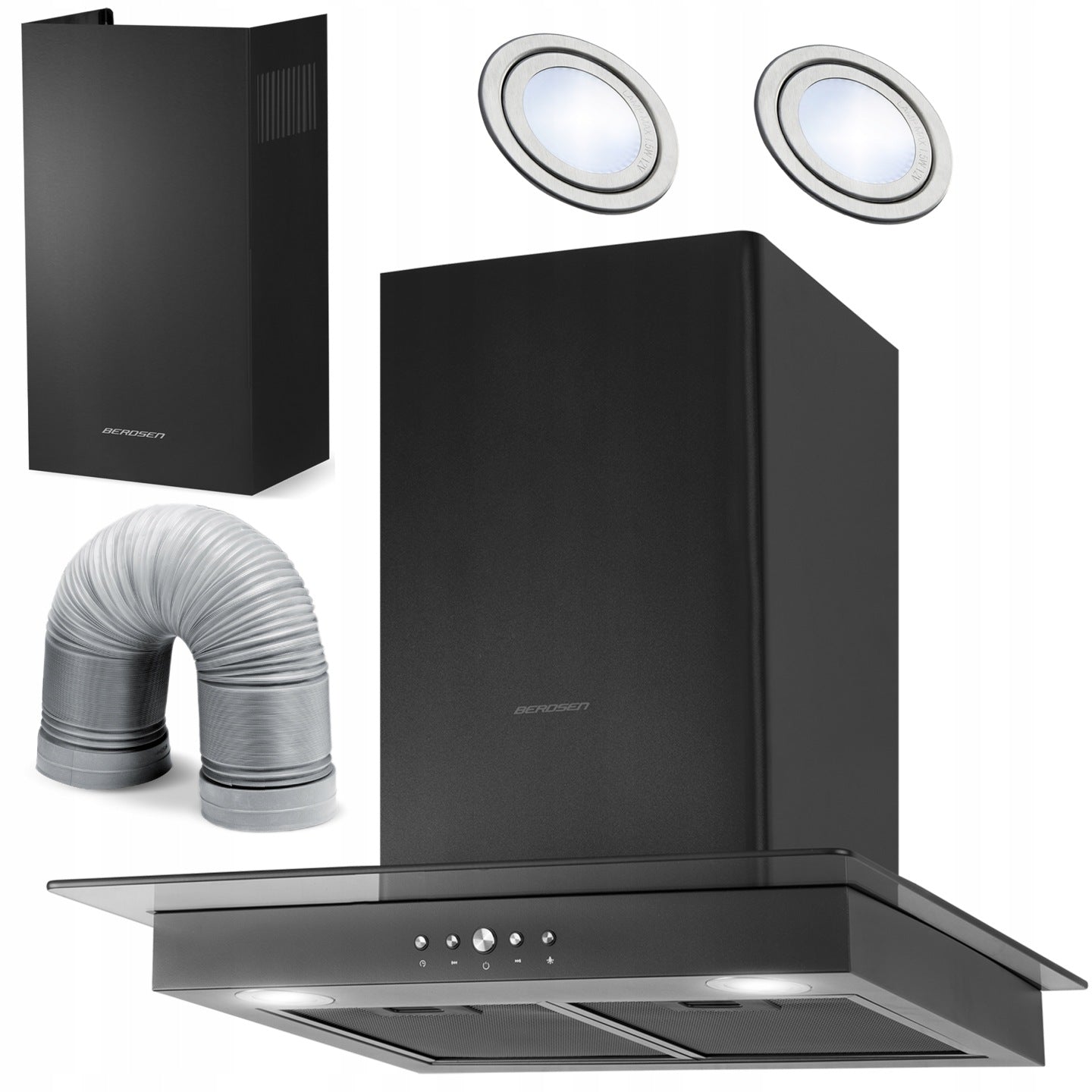 OKAP KUCHENNY 60cm KOMINOWY LED BT-217 BERDSEN