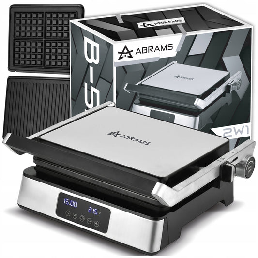 GRILL GOFROWNICA OPIEKACZ ELEKTRYCZNY TOSTER PANINI + GOFRY DUŻY MOC 2200W