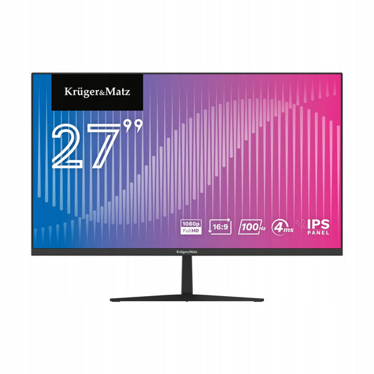 KrugerMatz Monitor LED bezramkowy KrugerMatz 27 FullHD 100Hz IPS HDMI głośniki(24 /Monitor LED bezramkowy KrugerMatz 27 FullHD 100Hz IPS HDMI głośniki)