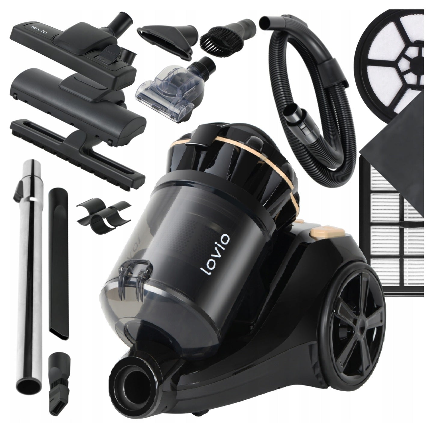 ODKURZACZ BEZWORKOWY CYKLONOWY MOCNY TURBOSZCZOTKA FILTR HEPA 15w1 LOVIO(ODKURZACZ BEZWORKOWY CYKLONOWY MOCNY TURBOSZCZOTKA FILTR HEPA 15w1 LOVIO)