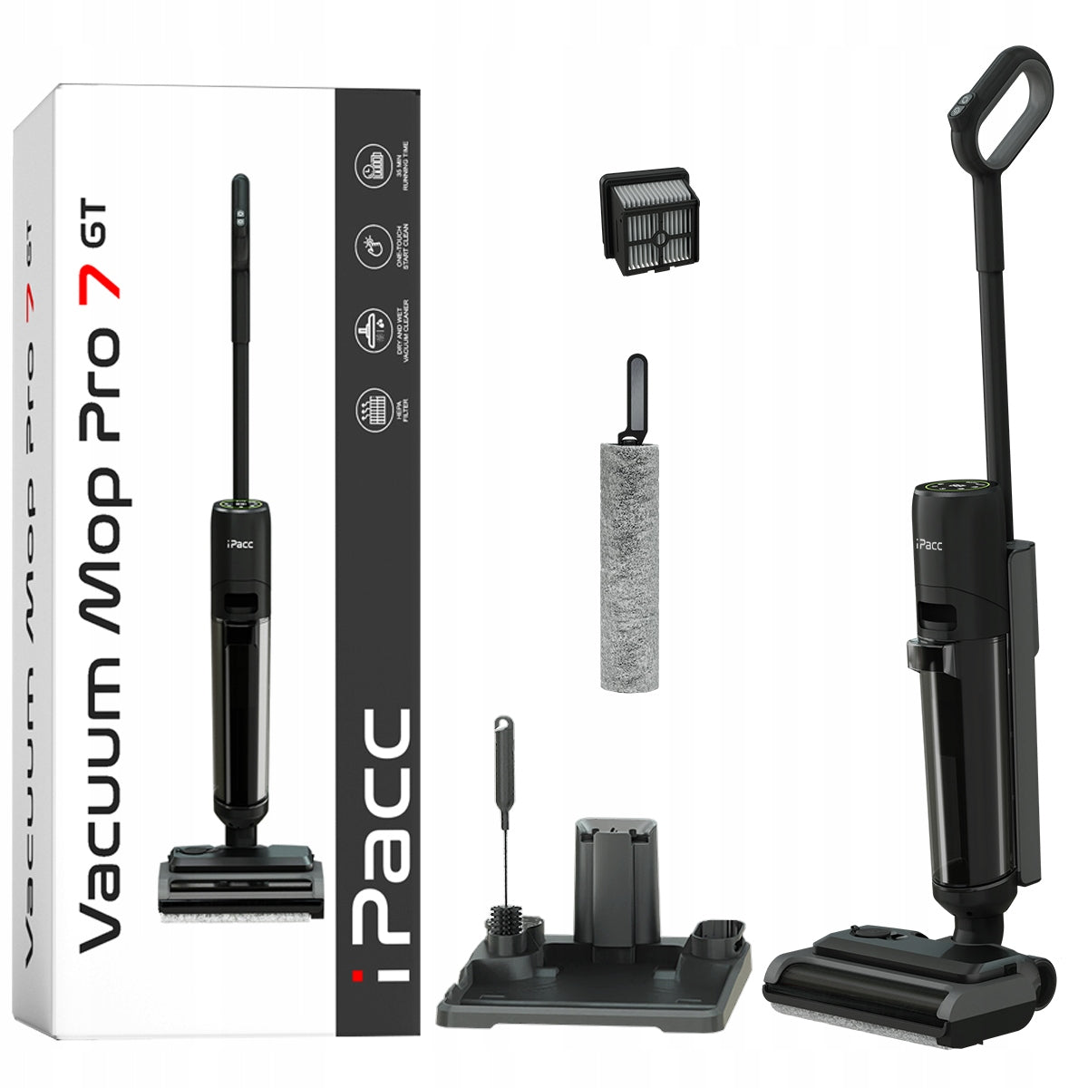 Mop elektryczny iPacc Vacuum Mop Pro 7 GT odkurza i zmywa jednocześnie