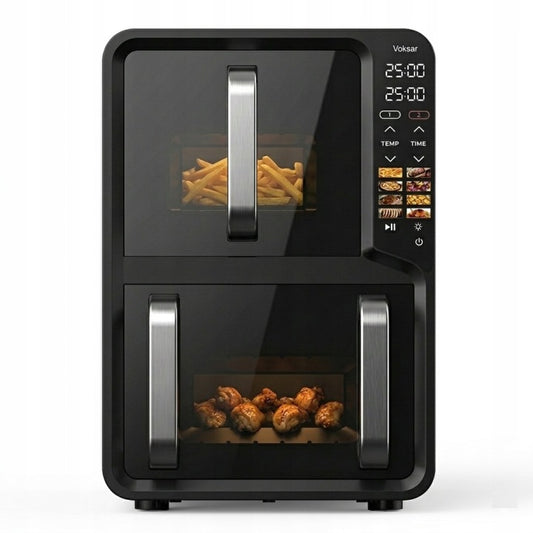 VOKSAR FRYTKOWNICA BEZTŁUSZCZOWA DWUKOMOROWA PIONOWA VOKSAR R11 AIR FRYER 13L XXL