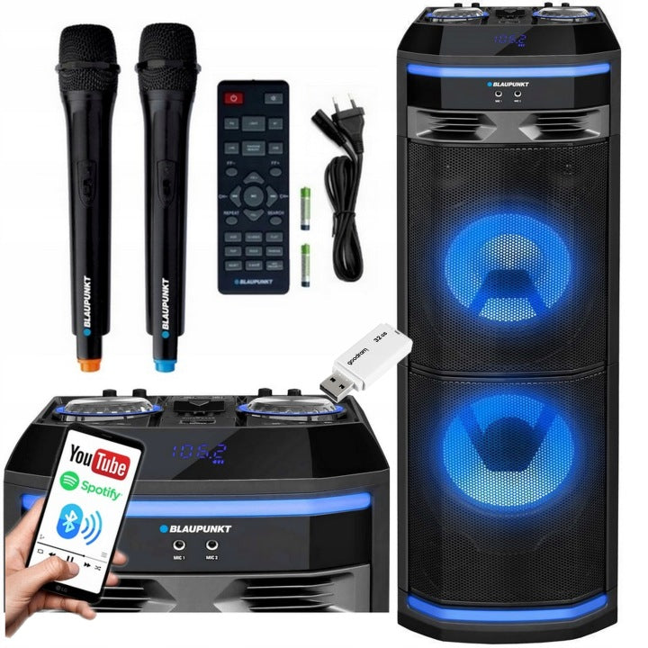 Blaupunkt Kolumna Aktywna BLAUPUNKT PS11DB Karaoke BT FM USB Mikrofony PILOT PENDRIVE(30 W'/Kolumna Aktywna BLAUPUNKT PS11DB Karaoke BT FM USB Mikrofony PILOT PENDRIVE')