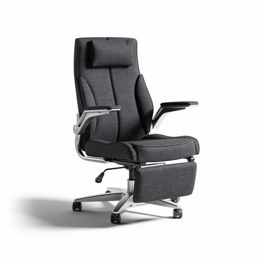 Fotel biurowy z funkcją relaksu z tkaniny - 80 x 65 x 120cm