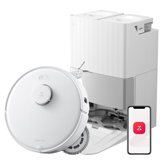 Robot sprzątający Roborock Qrevo Edge 5V1 mopowanie FlexiArm biały 18500Pa